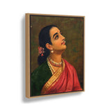 Elegant Woman In Traditional Attire - Floating Framed Canvas