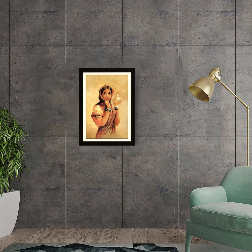 The Girl With The Pot - Framed Wall Art