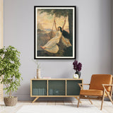 Woman On A Swing - Framed Wall Art