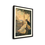 Woman On A Swing - Framed Wall Art