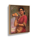Woman With Fruits - Floating Framed Canvas