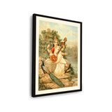 Goddess With Veena - Framed Wall Art