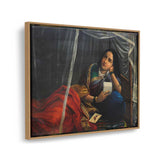Contemplative Woman In Traditional Attire - Floating Framed Canvas