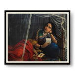 Contemplative Woman In Traditional Attire - Framed Wall Art