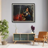 Contemplative Woman In Traditional Attire - Framed Wall Art