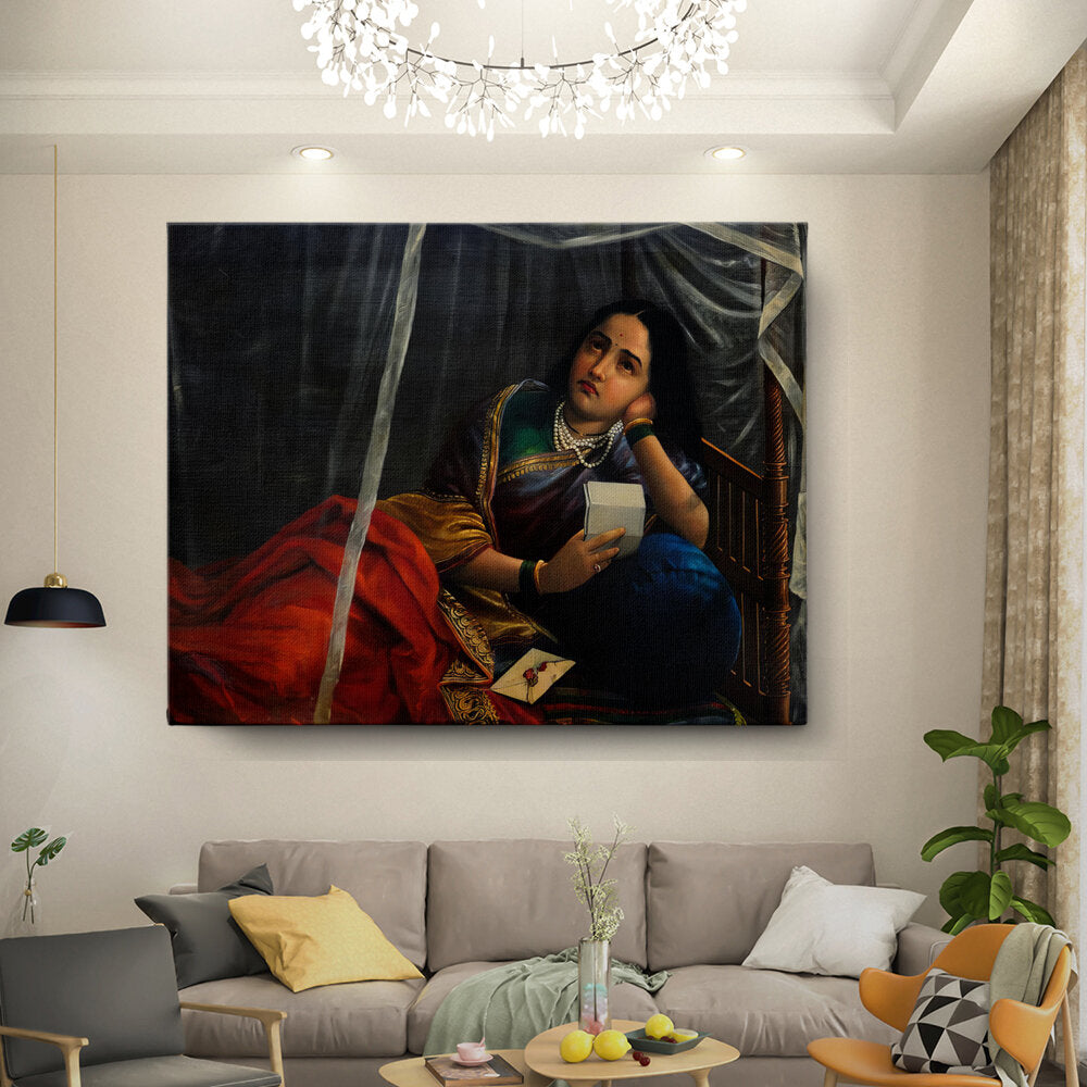 Kiran - Valipa - Contemplative Woman In Traditional Attire - Wall Canvas