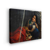 Contemplative Woman In Traditional Attire - Wall Canvas