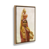 Woman With Water Pots - Floating Framed Canvas