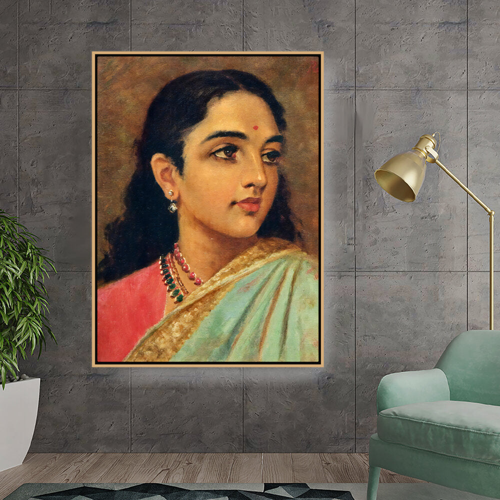Kiran - Valipa - Portrait Of Elegance - Floating Framed Canvas