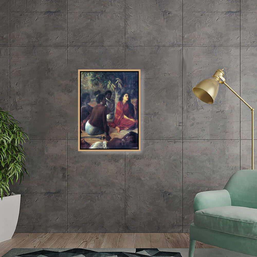 Sita Waiting - Floating Framed Canvas