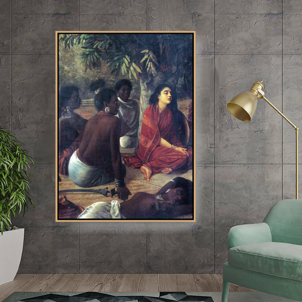 Kiran - Valipa - Sita Waiting - Floating Framed Canvas