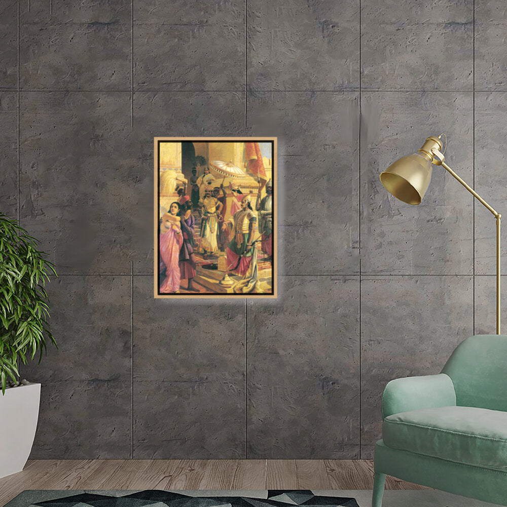 Courtly Encounter - Floating Framed Canvas