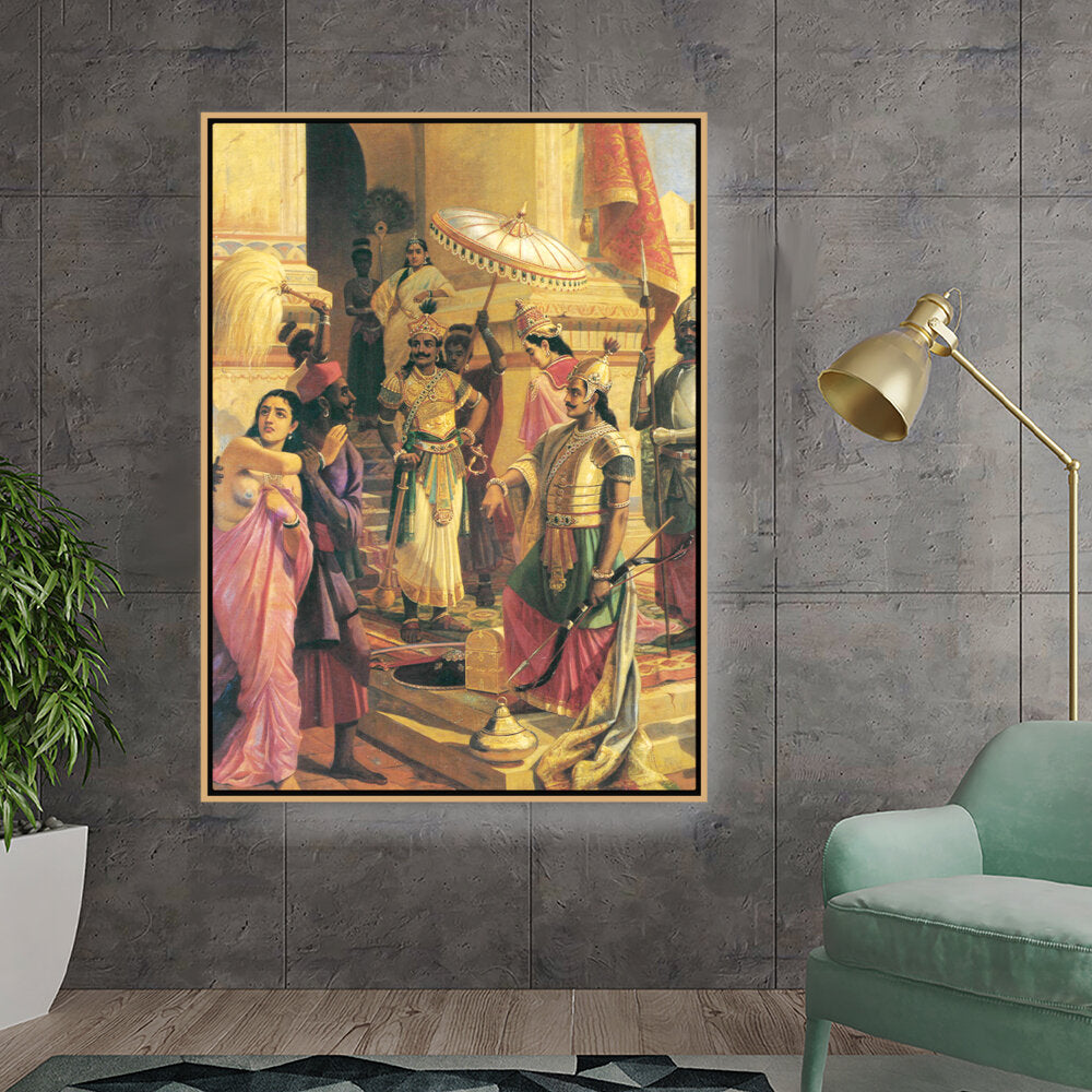 Kiran - Valipa - Courtly Encounter - Floating Framed Canvas