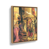 Courtly Encounter - Floating Framed Canvas