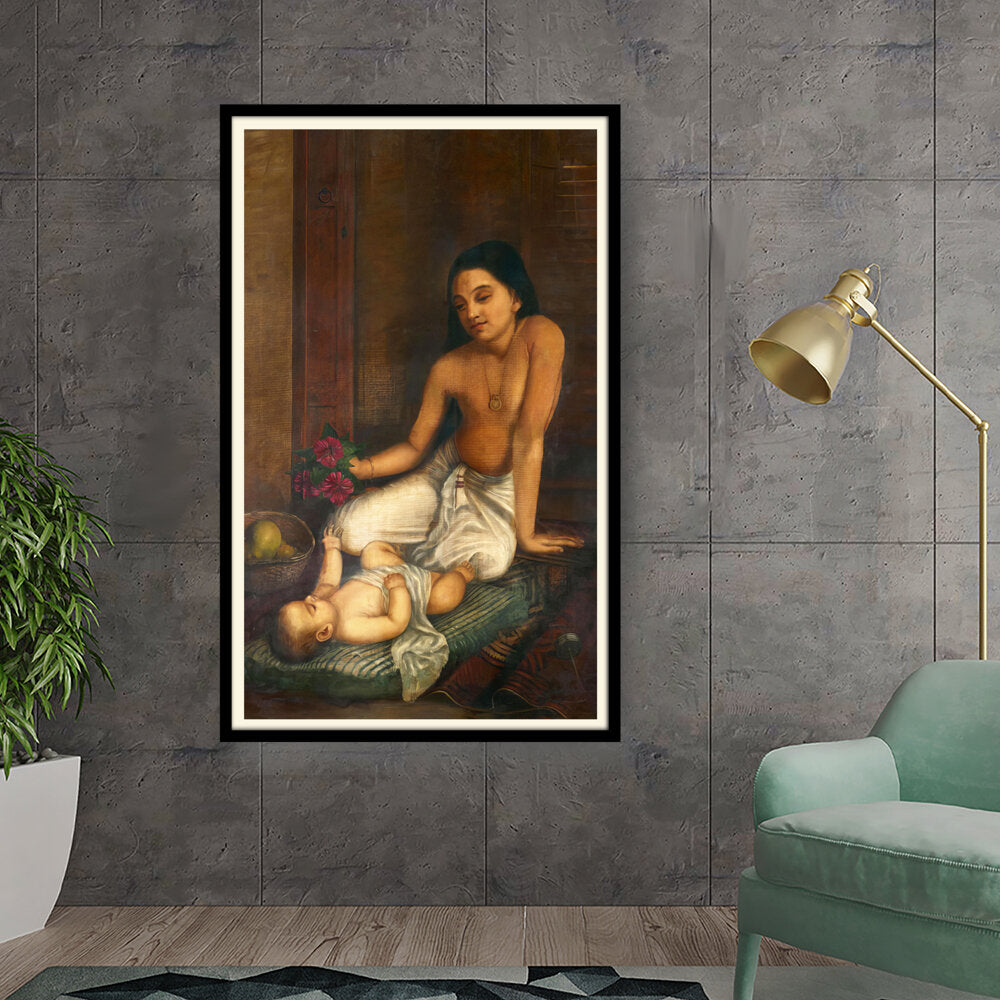 Kiran - Valipa - Mother And Child - Framed Wall Art