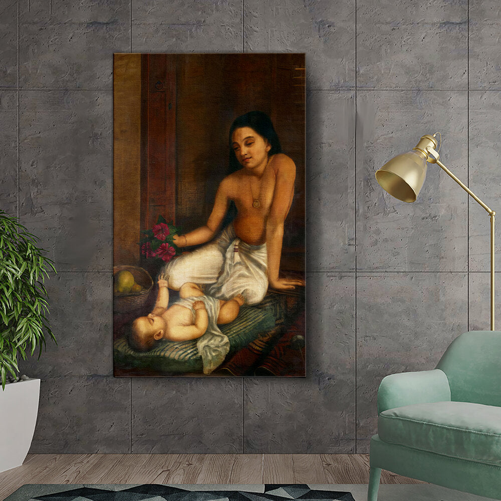 Kiran - Valipa - Mother And Child - Wall Canvas