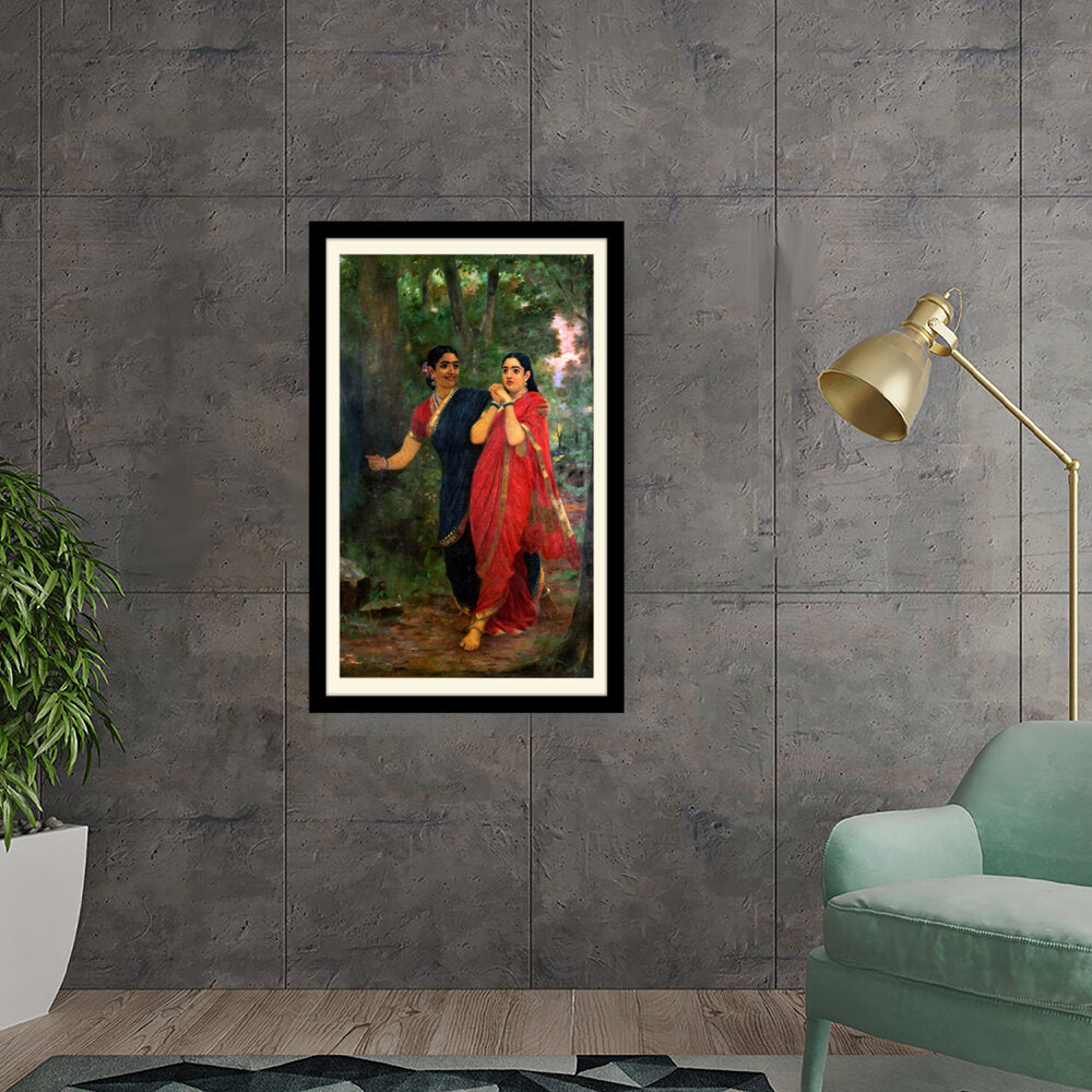 Two Women In Traditional Attire - Framed Wall Art