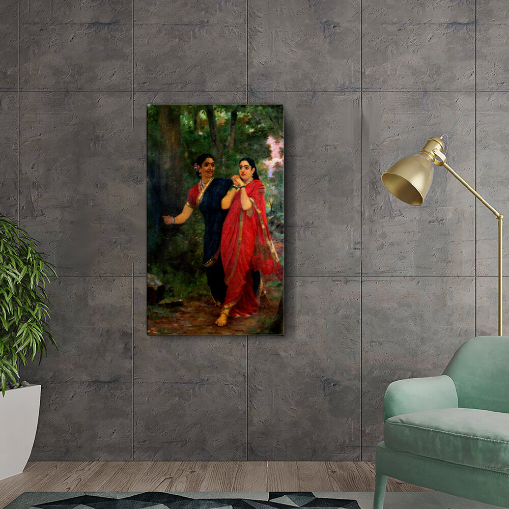 Two Women In Traditional Attire - Wall Canvas