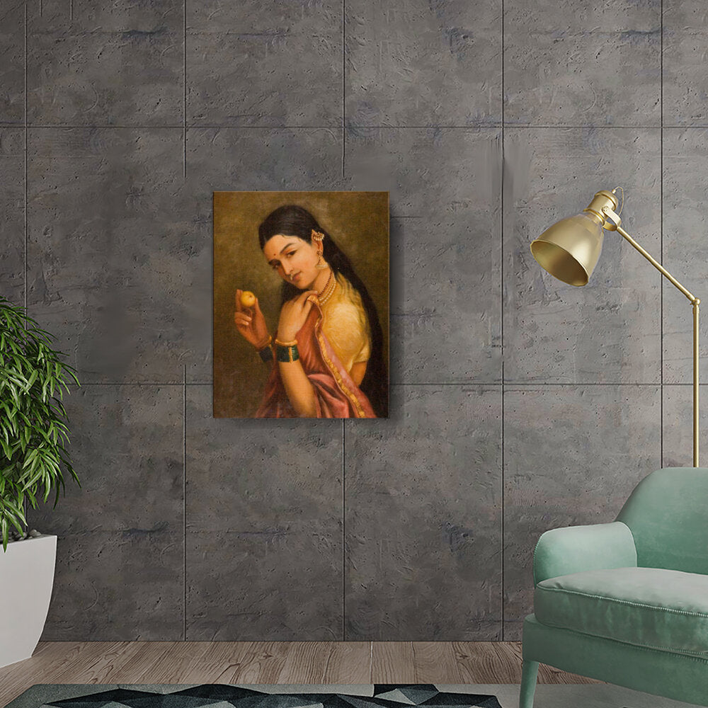 Woman Holding A Fruit1 - Wall Canvas