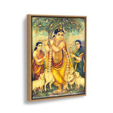 Divine Flute Player - Floating Framed Canvas