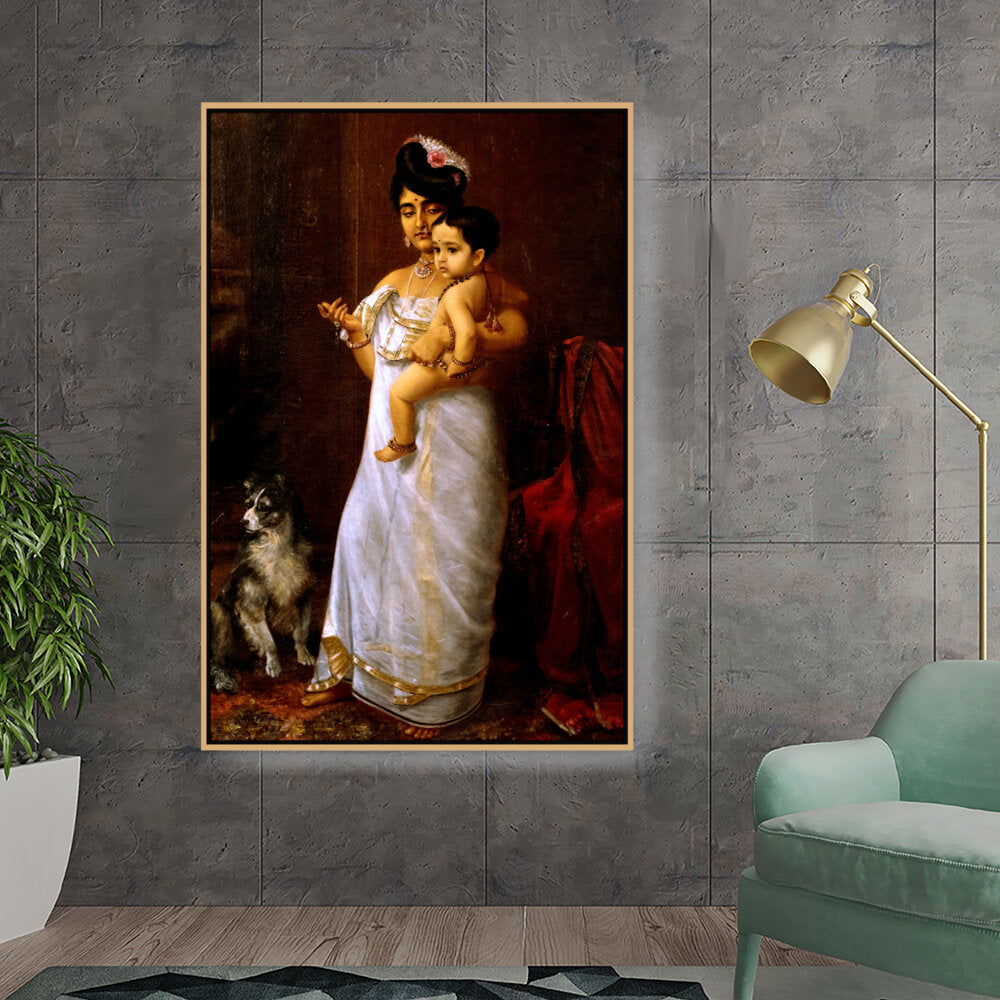 Kiran - Valipa - Mother And Child1 - Floating Framed Canvas