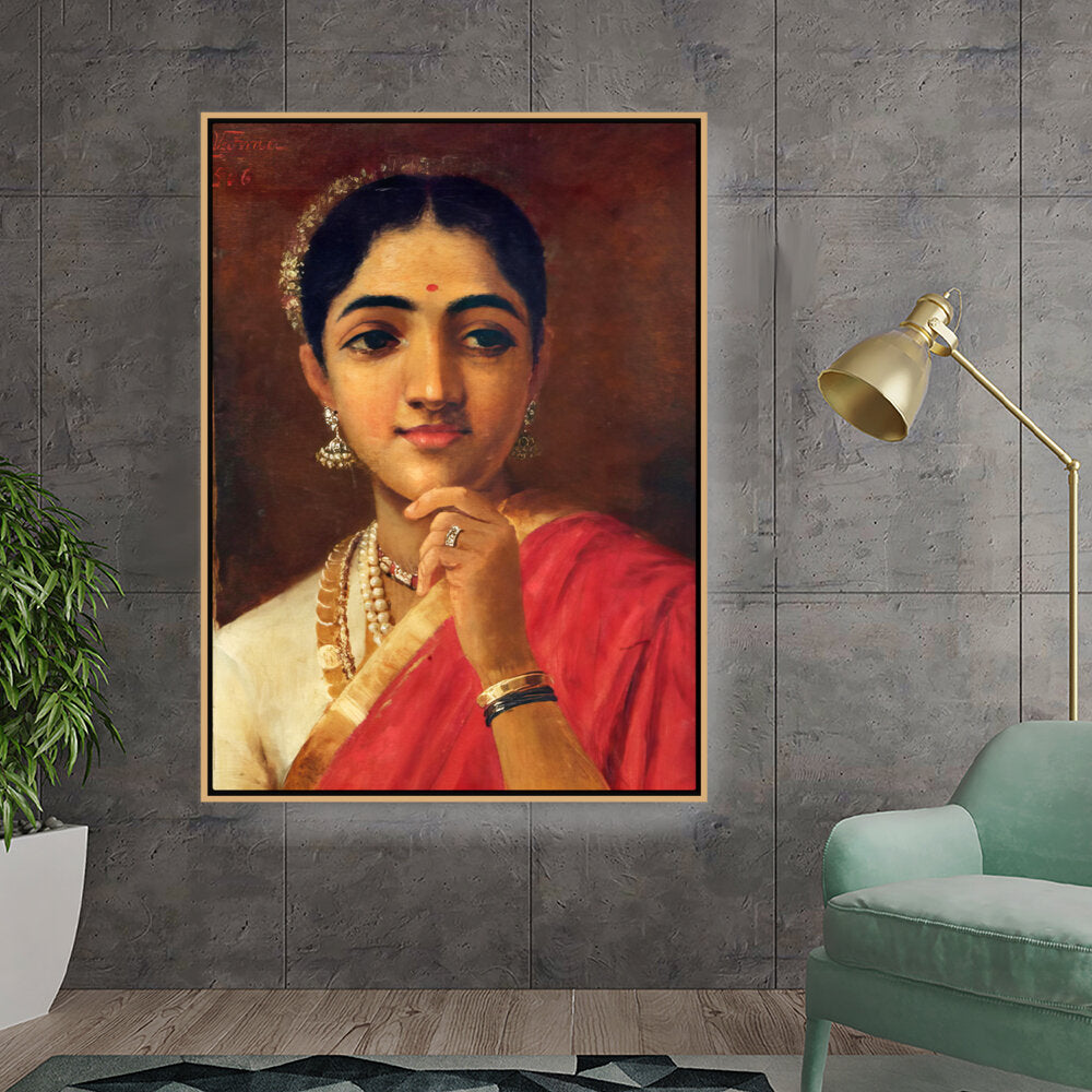 Kiran - Valipa - The Thoughtful Woman - Floating Framed Canvas