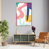 Abstract Forms In Color - Floating Framed Canvas