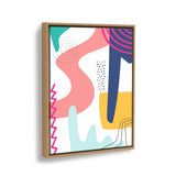 Abstract Forms In Color - Floating Framed Canvas