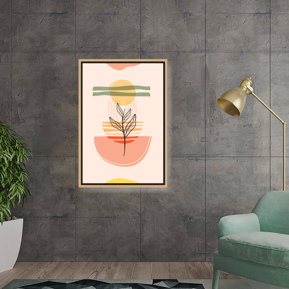 Serene Plant Form - Floating Framed Canvas