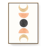 Phases Of The Moon Phases - Floating Framed Canvas