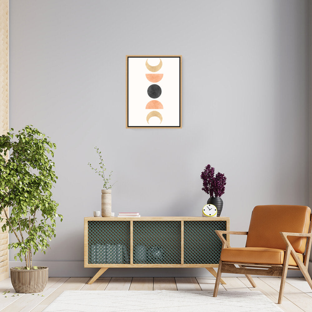 Phases Of The Moon Phases - Floating Framed Canvas