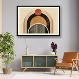 Geometric Arch With Circle - Framed Wall Art