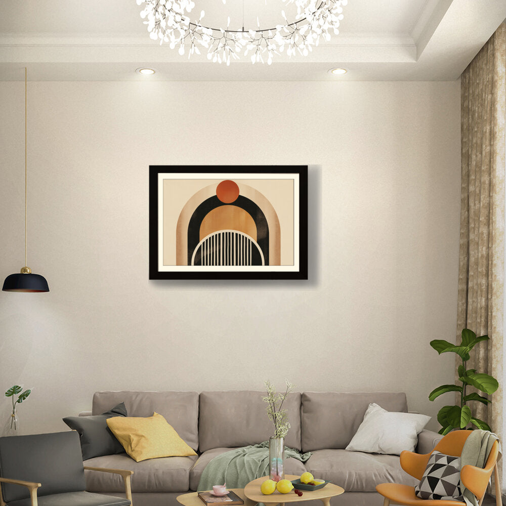 Geometric Arch With Circle - Framed Wall Art