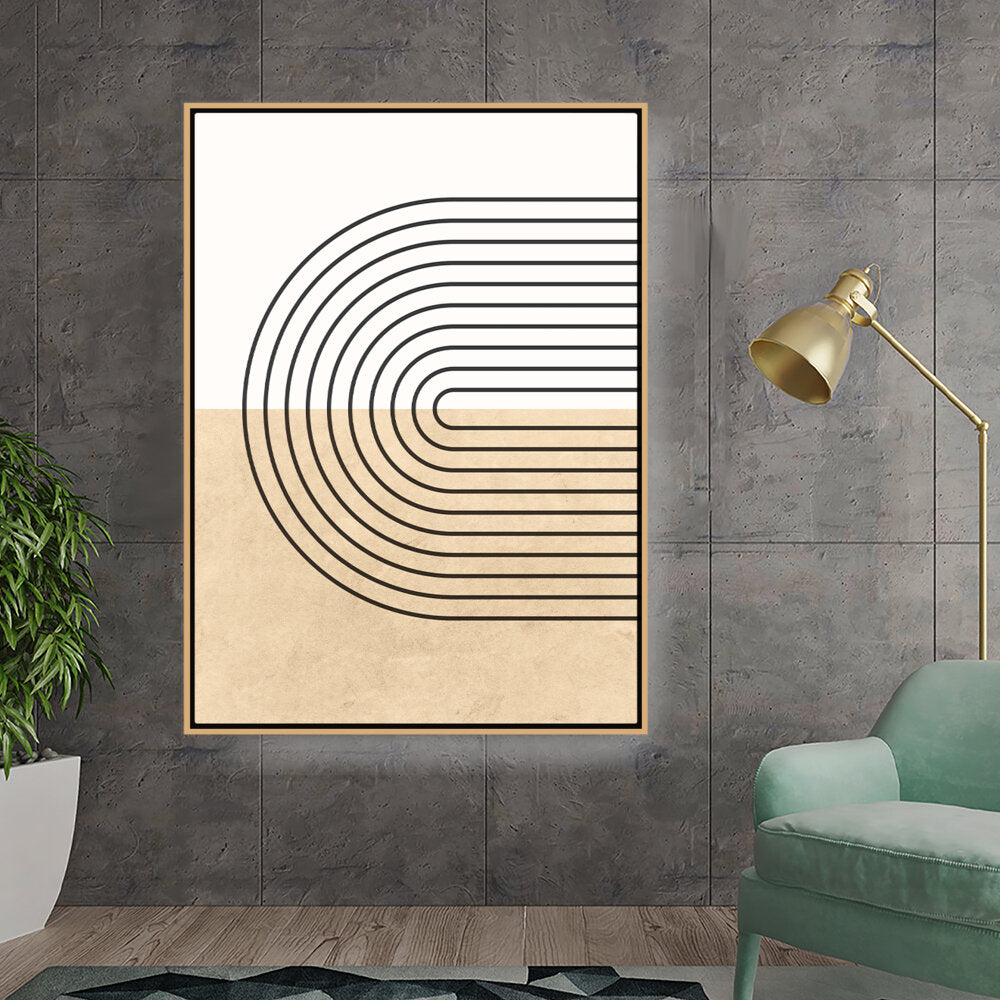 Kiran - Valipa - Curved Lines - Floating Framed Canvas