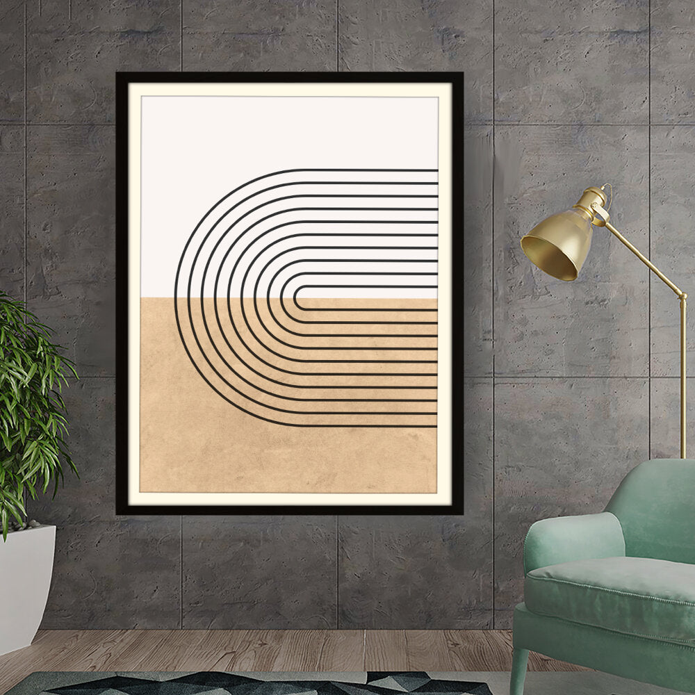 Kiran - Valipa - Curved Lines - Framed Wall Art
