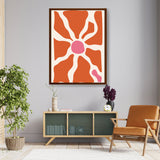 Organic Shapes In Warm Colors - Framed Canvas