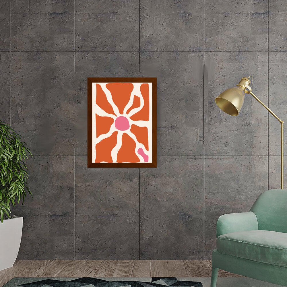Organic Shapes In Warm Colors - Framed Canvas
