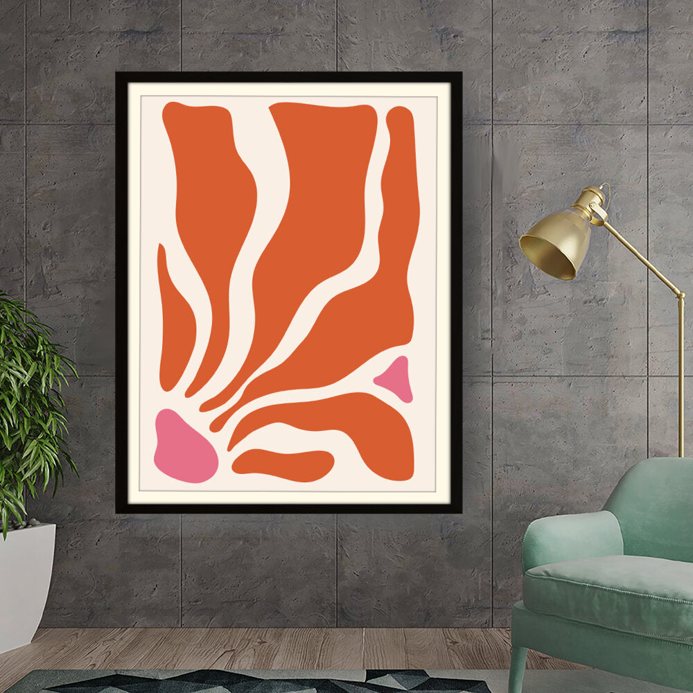 Kiran - Valipa - Fluid Shapes In Warm Tones - Framed Wall Art
