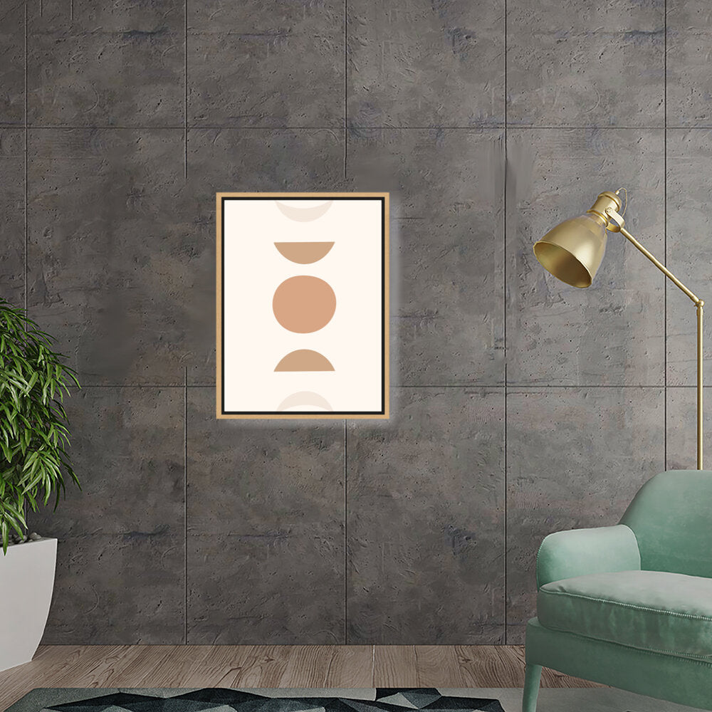 Warm Geometric Harmony Shapes - Floating Framed Canvas