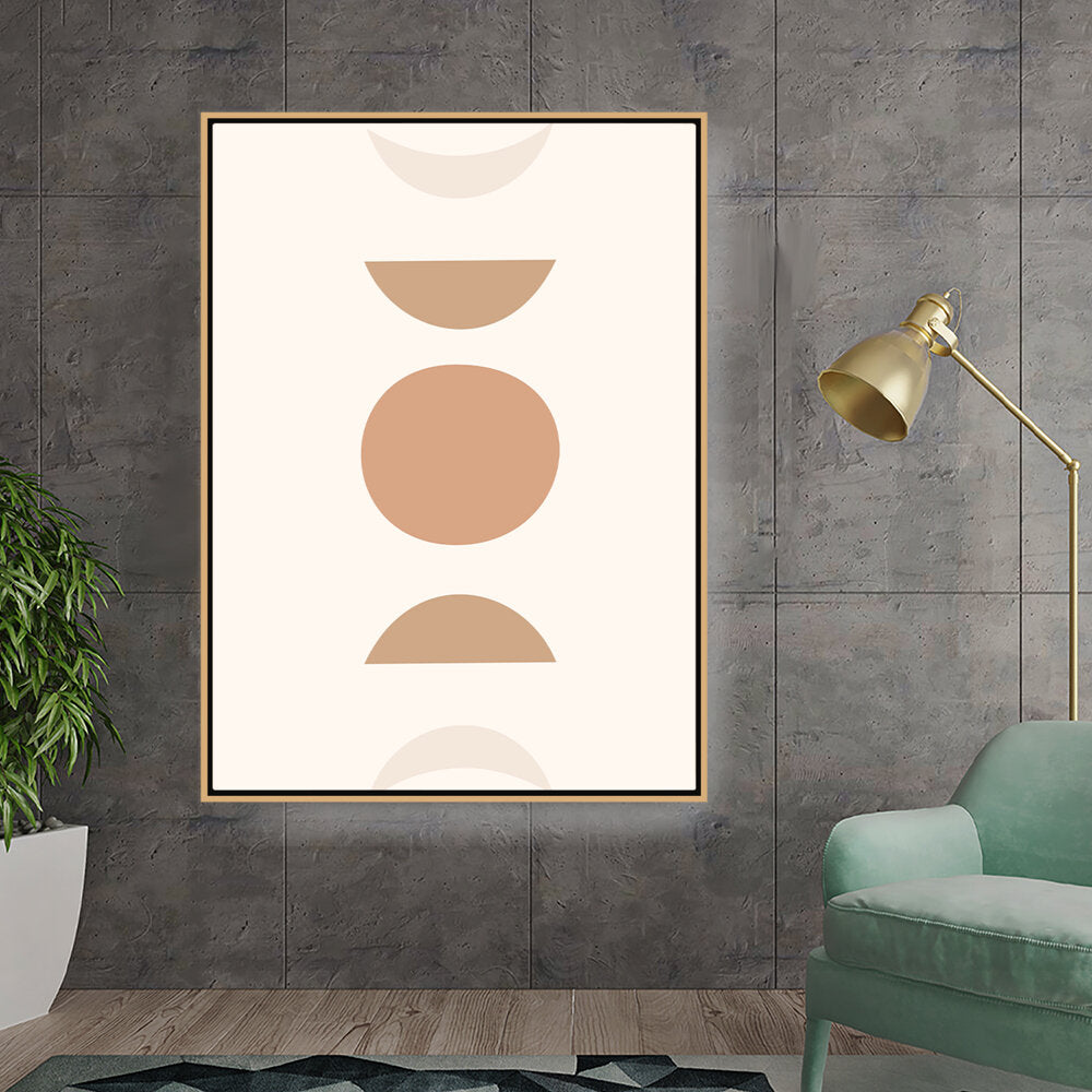 Kiran - Valipa - Warm Geometric Harmony Shapes - Floating Framed Canvas