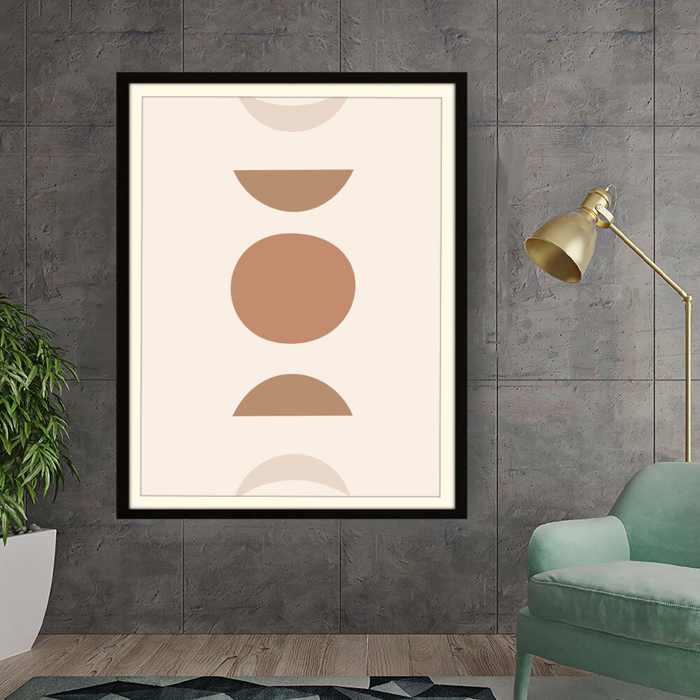 Kiran - Valipa - Warm Geometric Harmony Shapes - Framed Wall Art