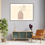 Elegant Vase With Rose - Floating Framed Canvas