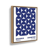Bauhaus Exhibition Navy Blue - Floating Framed Canvas