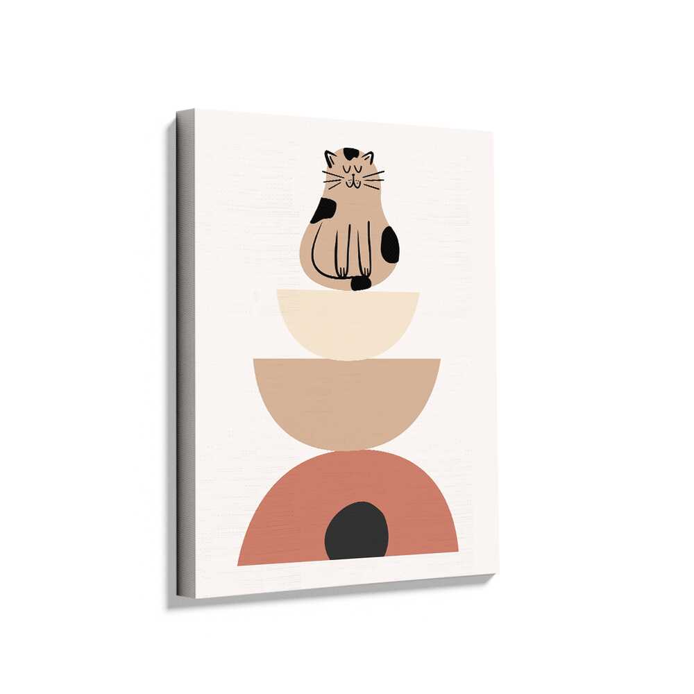 Picasoul - Picasoul Curated - Playful Cat On Geometric Shapes - Wall Decor