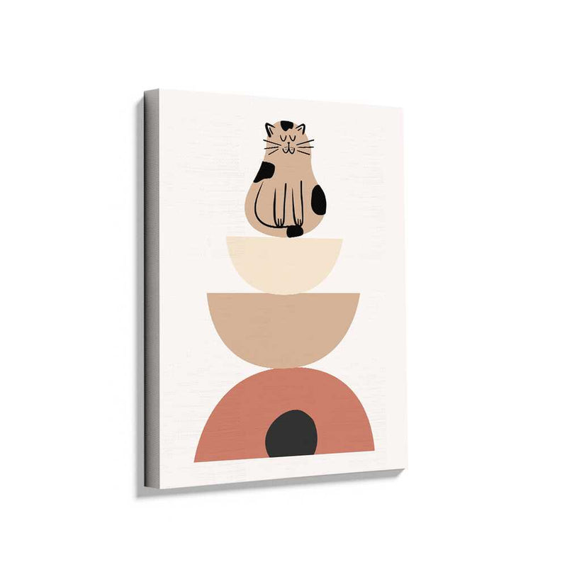 Picasoul - Picasoul Curated - Playful Cat On Geometric Shapes - Wall Decor