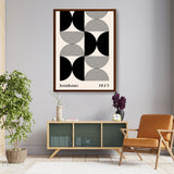Bauhaus Pattern Design1 - Framed Canvas