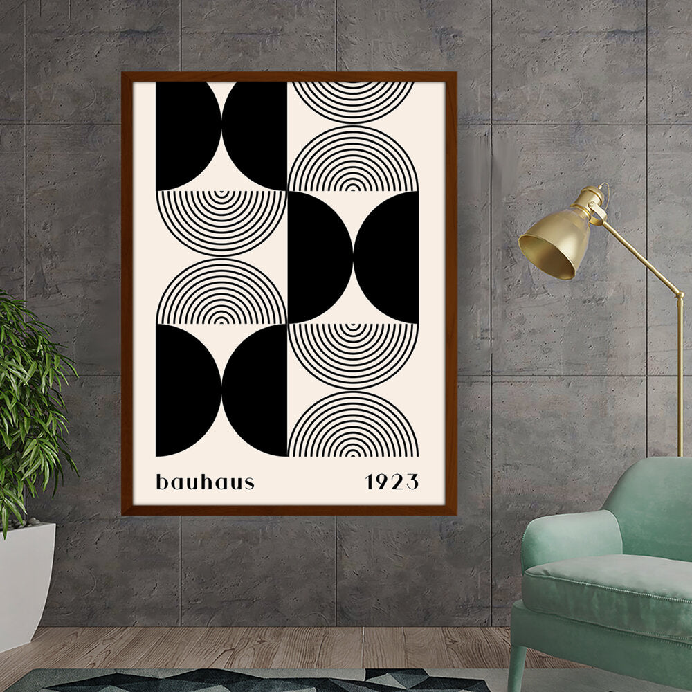 Kiran - Valipa - Bauhaus Pattern Design1 - Framed Canvas