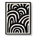 Black And White Waves - Framed Wall Art