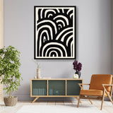 Black And White Waves - Framed Wall Art