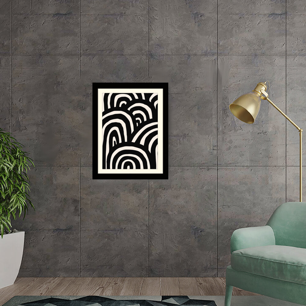 Black And White Waves - Framed Wall Art